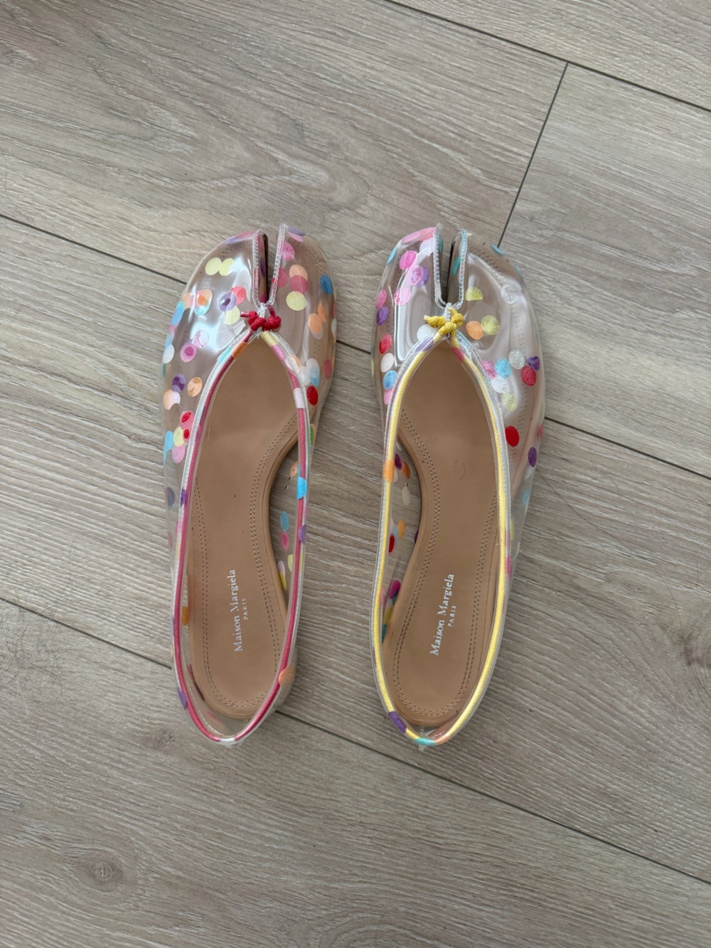 Maison Martin Margiela Women's Clear Ballet Flats with Multicolor Confetti